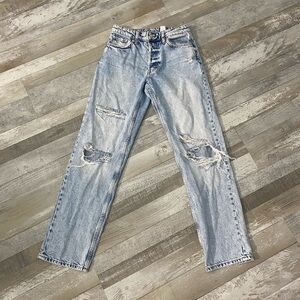 &denim distressed boyfriend jeans